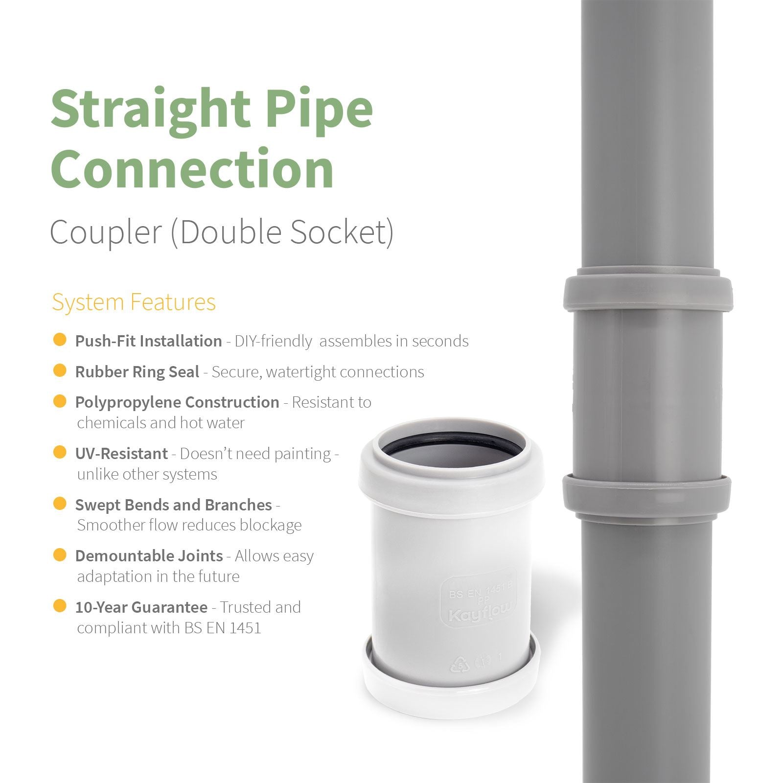 Kayflow 32mm Push-Fit Waste Water Parts