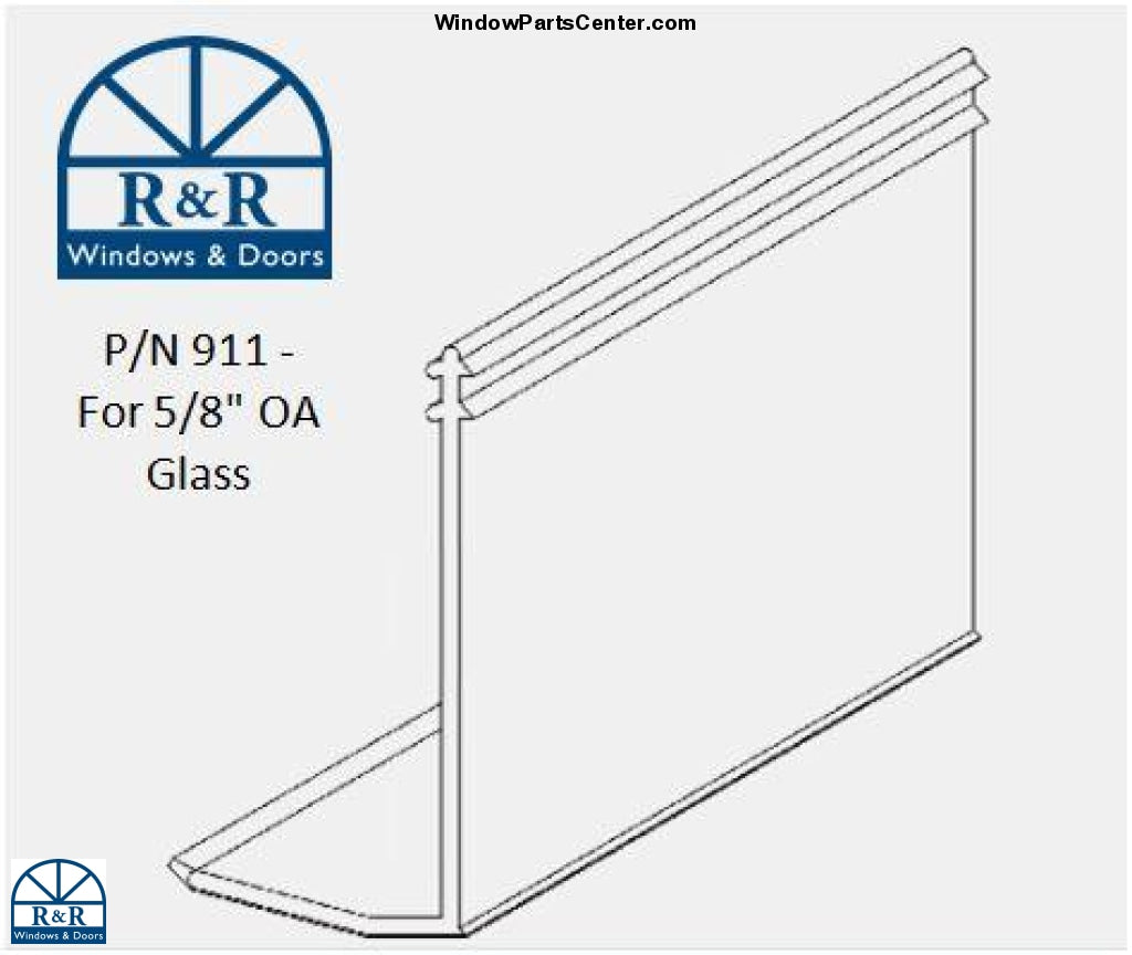 911 5/8" Snap-In-Vinyl Glazing Bead