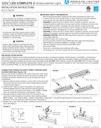 Open Box - American Lighting ALC2-40-WH - Under Cabinet Indoor Lighting
