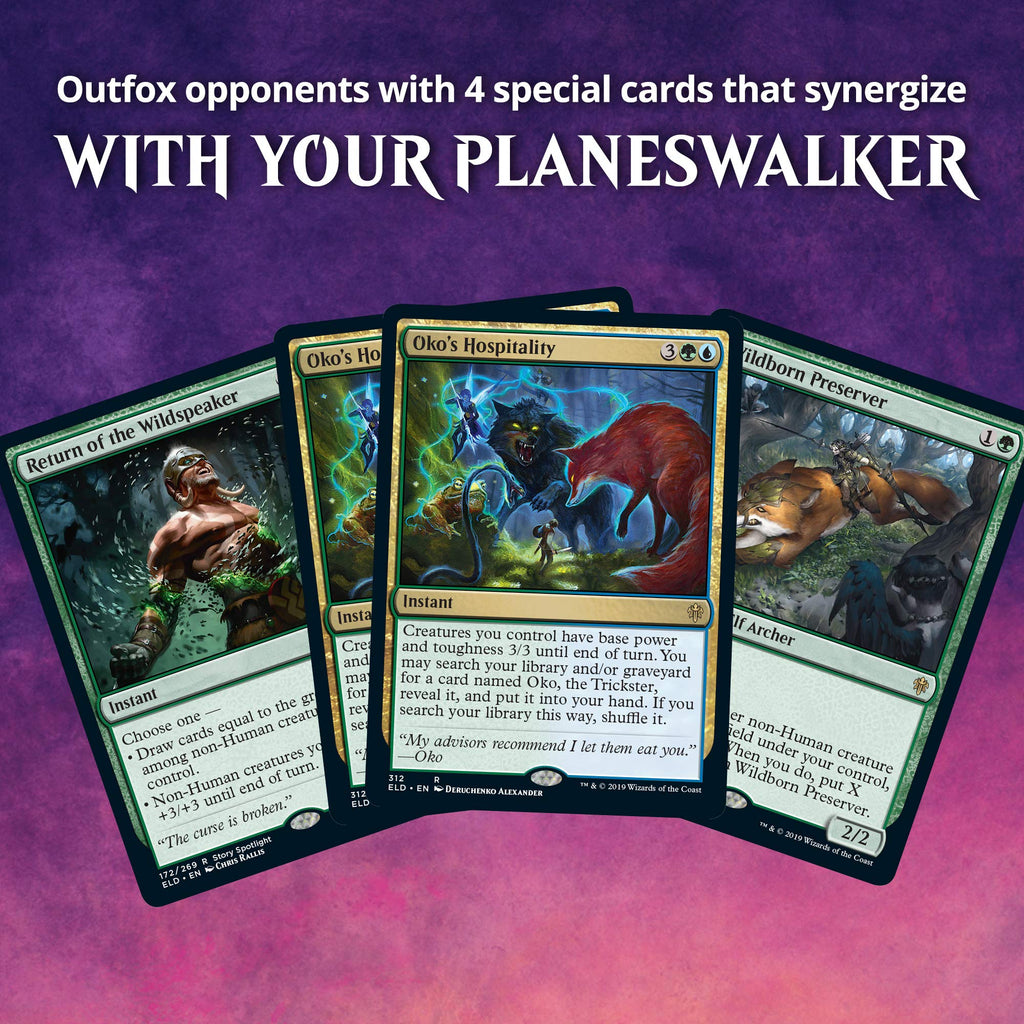 Magic The Gathering Throne of Eldraine Oko, The Trickster Planeswalker Deck | Ready-to-Play | 60-Card Starter Deck