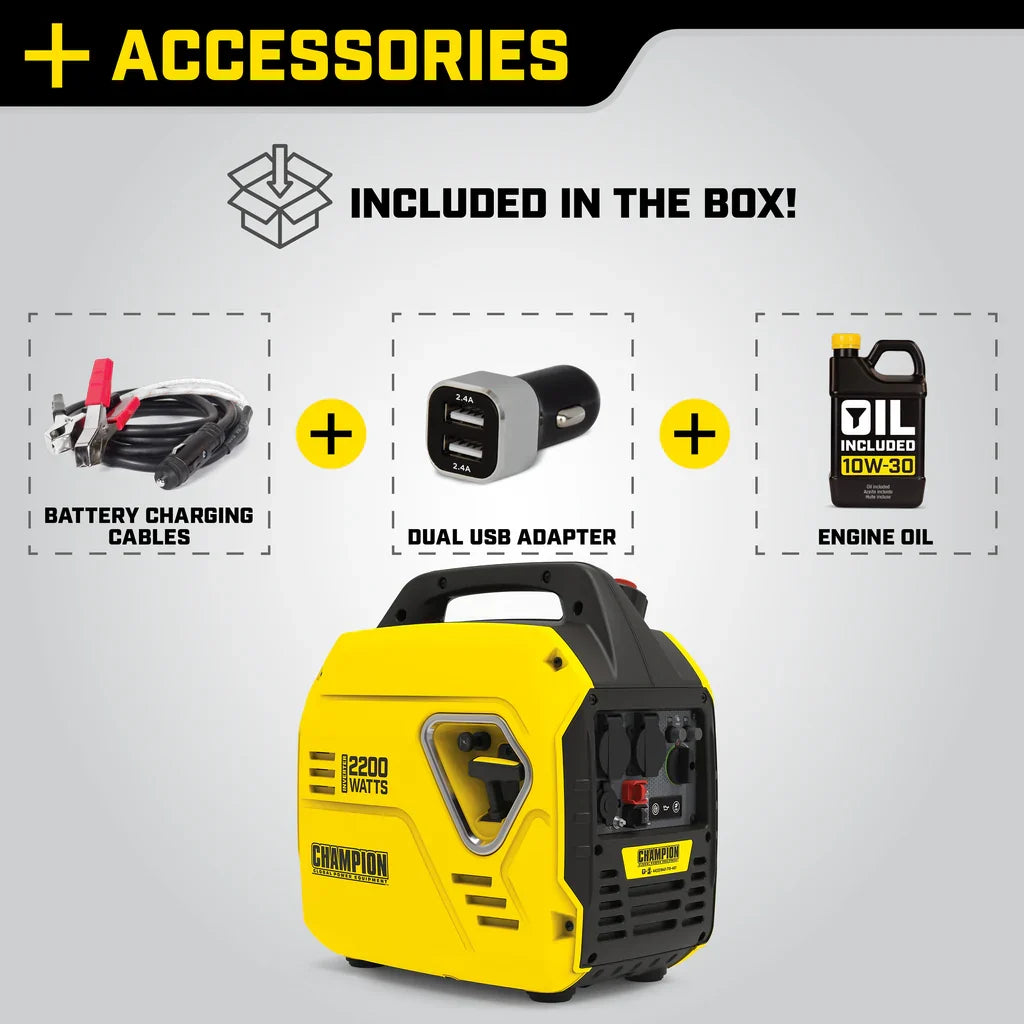 Champion 2200 Watt "Mighty Atom" Petrol Inverter Generator