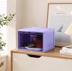 5PCS Plastic Shoe Boxes Stackable Sneaker Display Storage Containers Transparent Door