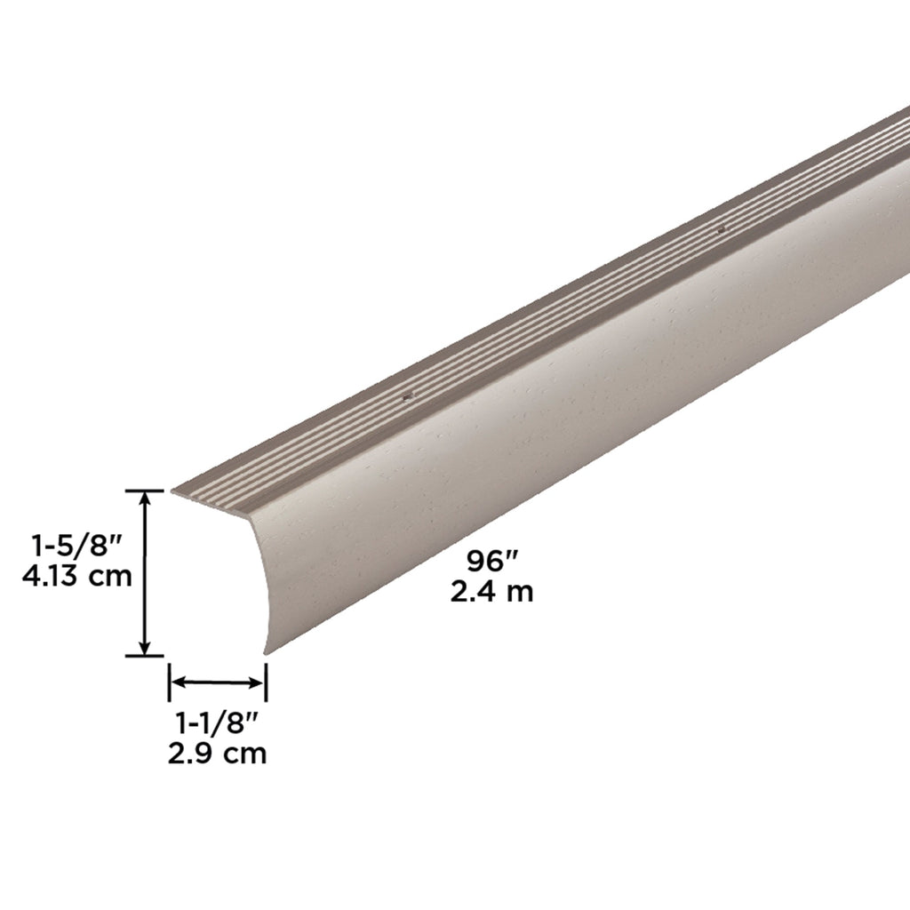 1-5/8 In. X1-5/8 In. X96 In. Aluminum Stair Edging Hammered