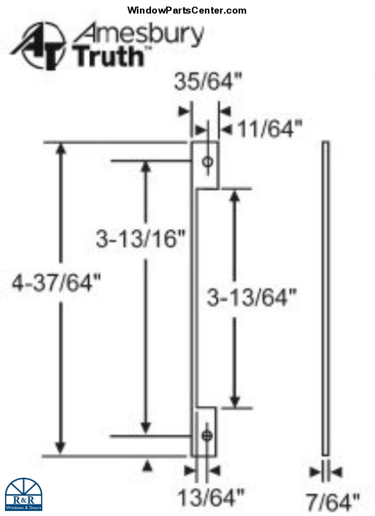 984 - Amesbury Truth Window Lock Back Support Plate