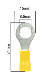 Y7 Yellow Pre-Insulated Terminal - 8.5MM Ring