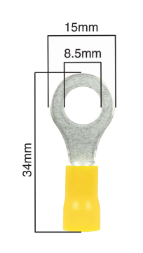 Y7 Yellow Pre-Insulated Terminal - 8.5MM Ring