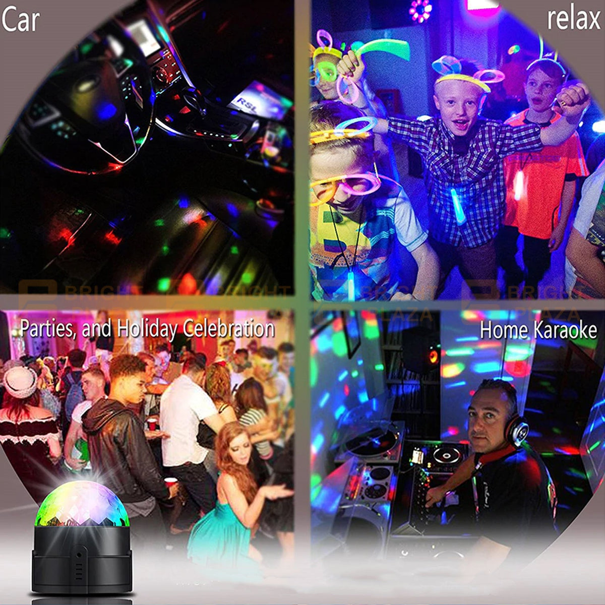 LED Disco Ball DJ Party Light Night Lamp Effect Strobe Remote Lampshade USB Stage