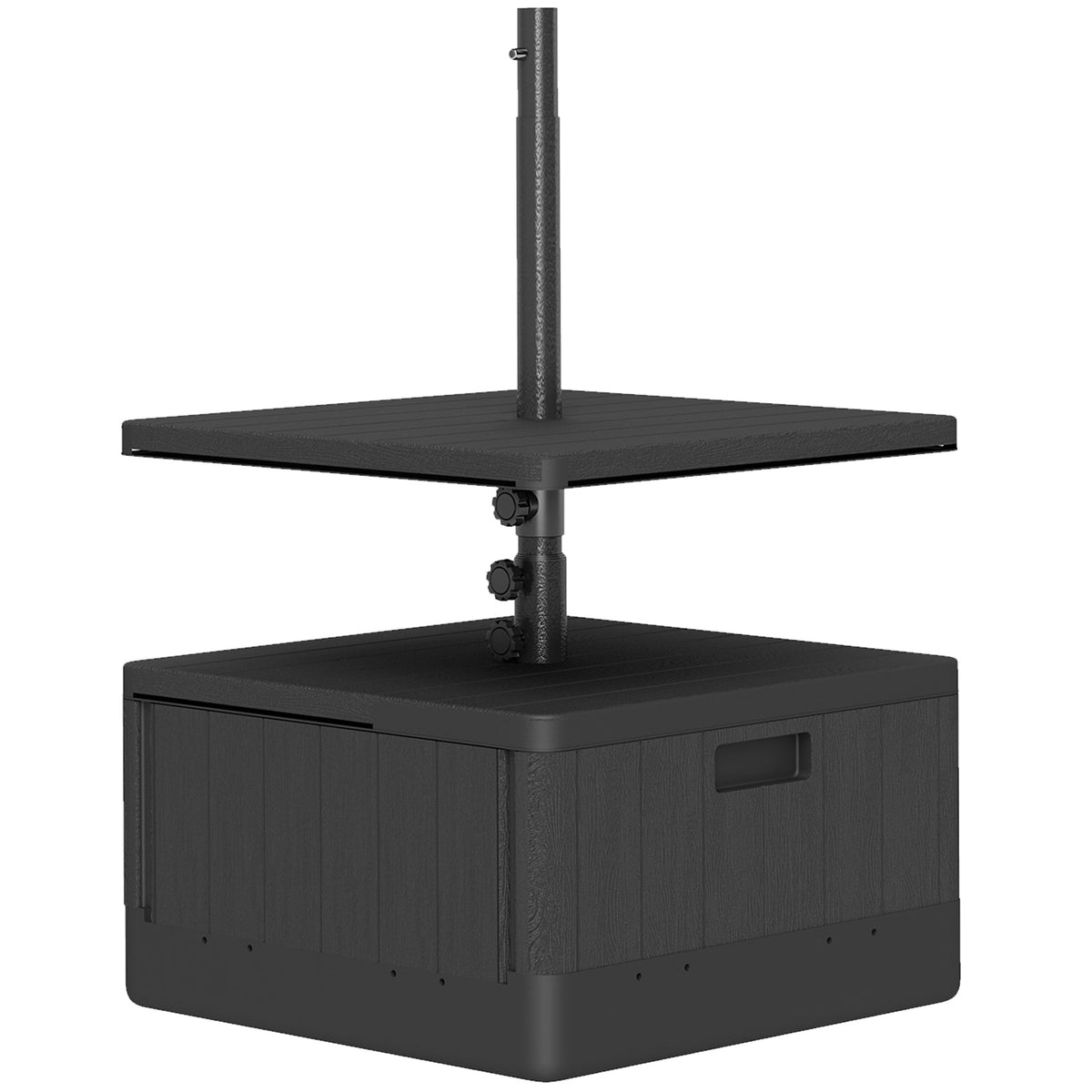 Heavy-Duty Weighted Umbrella Base with Table Tray, Wheels & Handles and 176lbs Capacity, Black