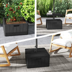 Heavy-Duty Weighted Umbrella Base with Table Tray, Wheels & Handles and 176lbs Capacity, Black