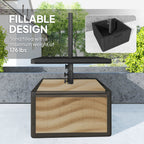 Heavy-Duty Weighted Umbrella Base with Table Tray, Wheels & Handles and 176lbs Capacity, Black