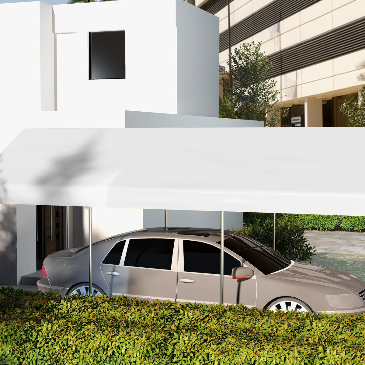 10' x 20' Carport Replacement Canopy with Bungee Cords, White