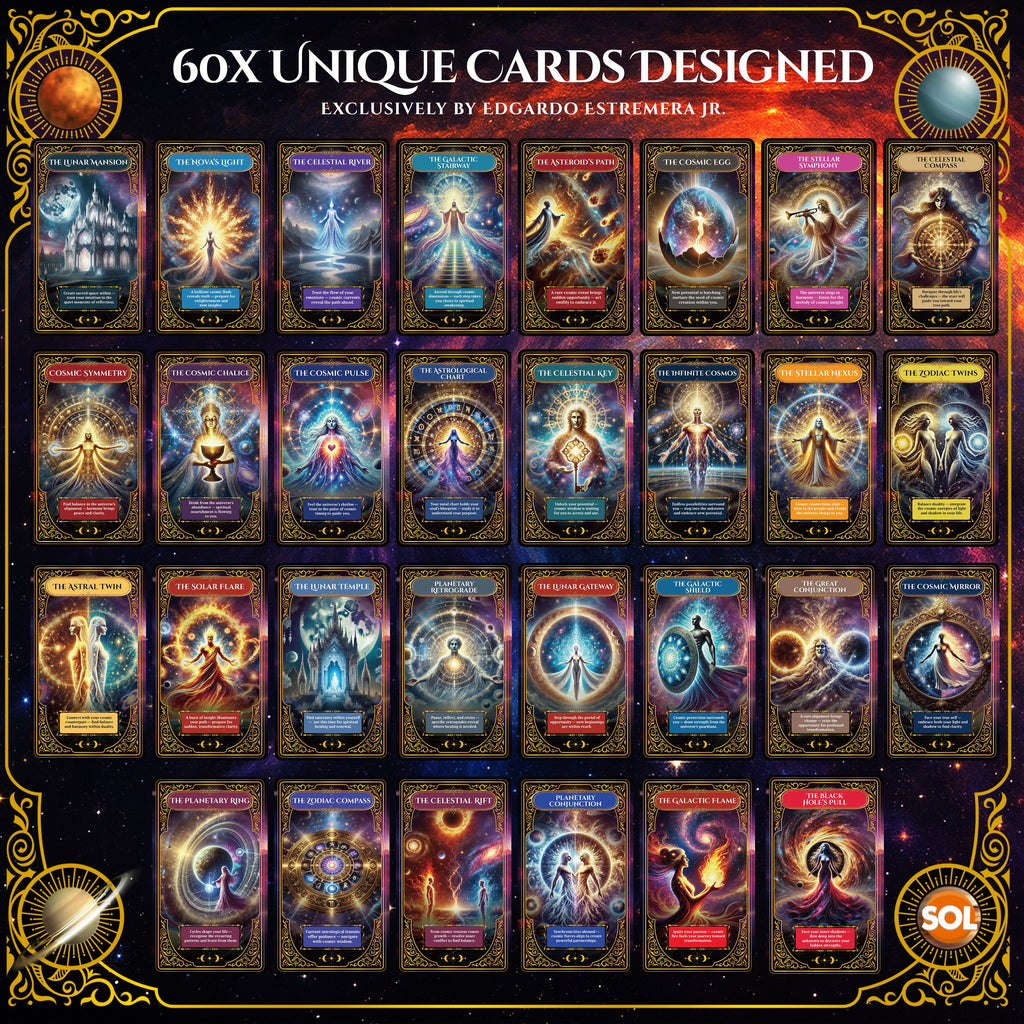 Lunar Pathways Oracle Cards Deck | Tarot Guide Book | 60 Pack
