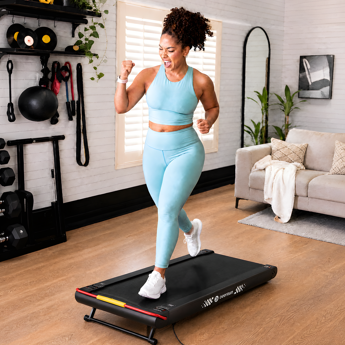 DeerRun Sleek Rise 1 15% Auto Incline Walking Pad for Cardio Training