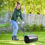 20" Heavy Duty Lawn Roller, Filled with 11 Gal Water/136 Lbs Sand, Green