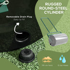 20" Heavy Duty Lawn Roller, Filled with 11 Gal Water/136 Lbs Sand, Green