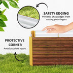Set of 2 Metal Raised Garden Beds, 4' x 2' x 2' Galvanized Planters, Distressed Dark Brown