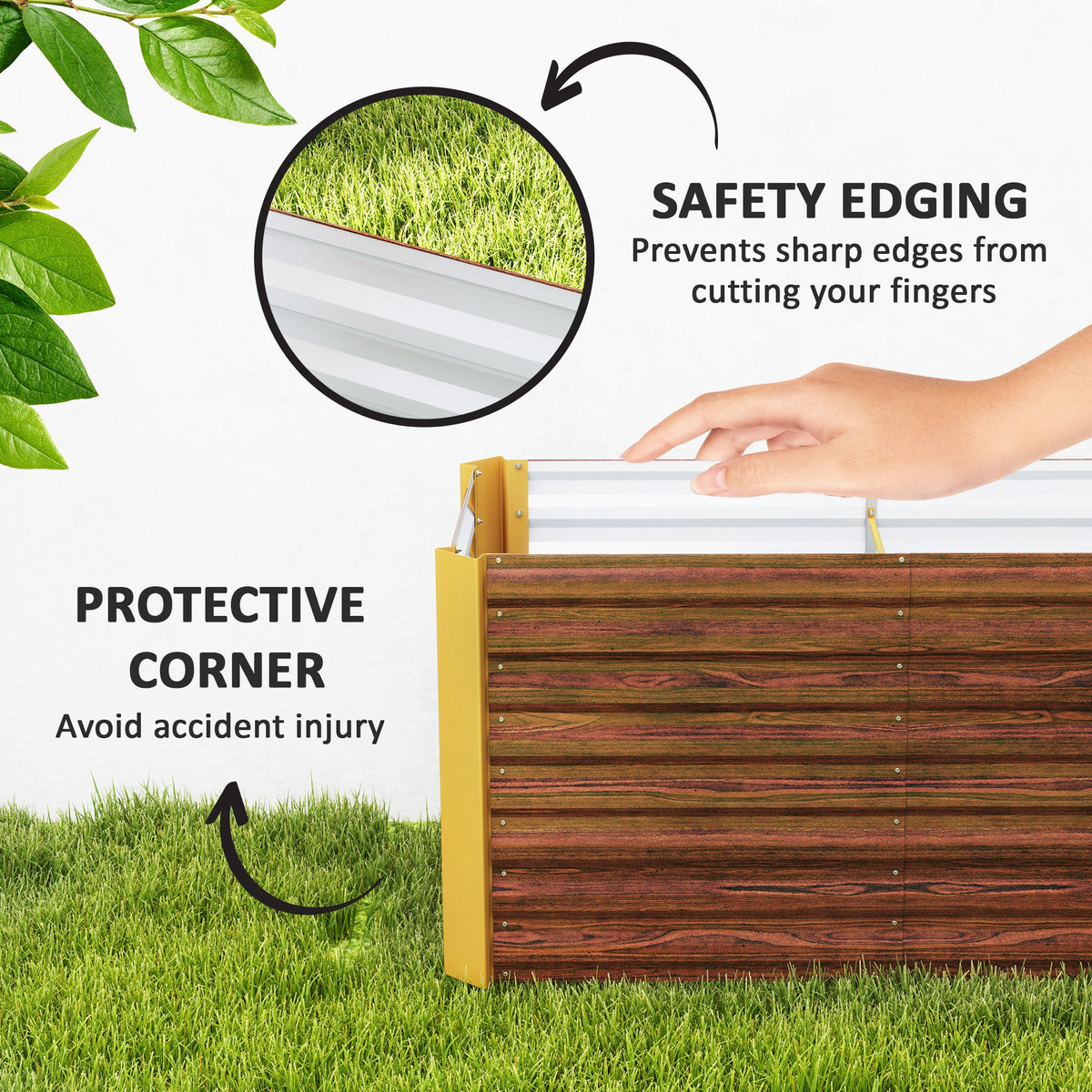 Set of 2 Metal Raised Garden Beds, 4' x 2' x 2' Galvanized Planters, Distressed Dark Brown