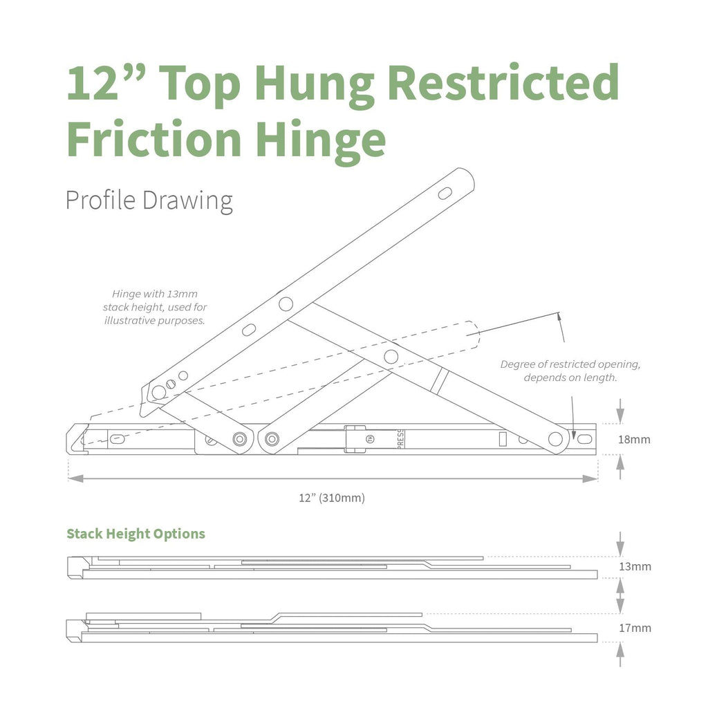 Securistyle Restricted Window Friction Hinge (Top Hung)