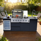 85-Inch Deluxe Stainless Steel Gas Outdoor Kitchen Grill