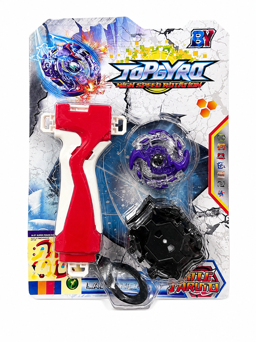 2PK Kids Spinning Top Battle Toy Set with Launcher High Speed Gyro Random Colour
