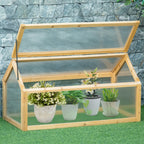 NookGrow Garden Portable Raised Planter with Openable Top, 35.5" x 20.5" x 19.5", Light Brown