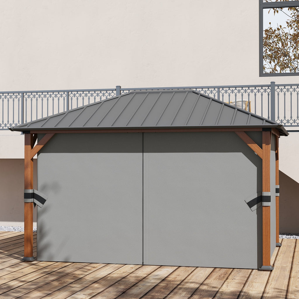 13' x 10' Hardtop Gazebo with Netting & Curtains, Galvanized Steel Frame