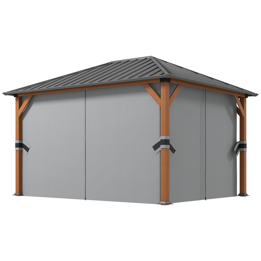 13' x 10' Hardtop Gazebo with Netting & Curtains, Galvanized Steel Frame