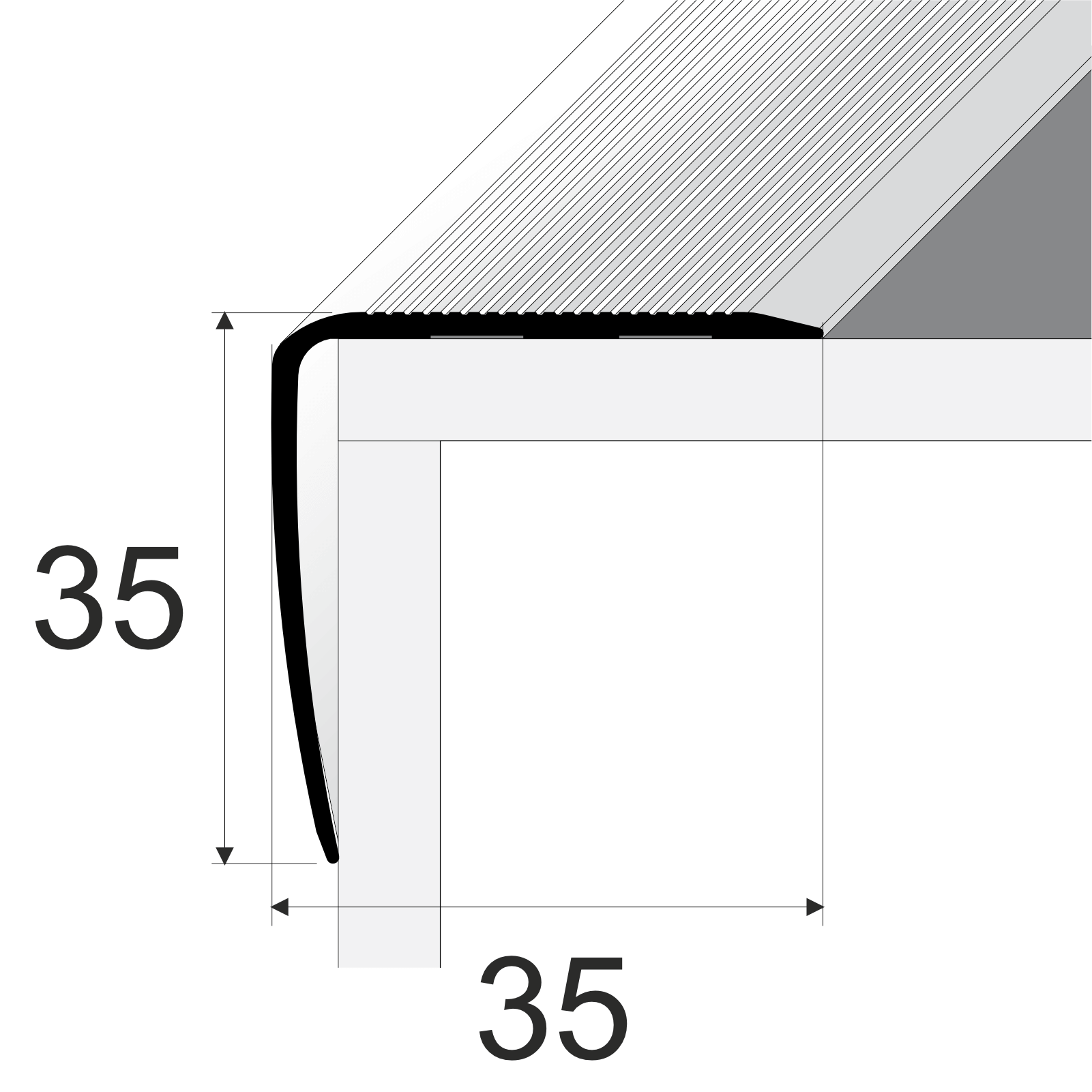A41 35 x 35mm Wood Effect Aluminium Stair Nosing Edge Trim – Stair Edge Protection