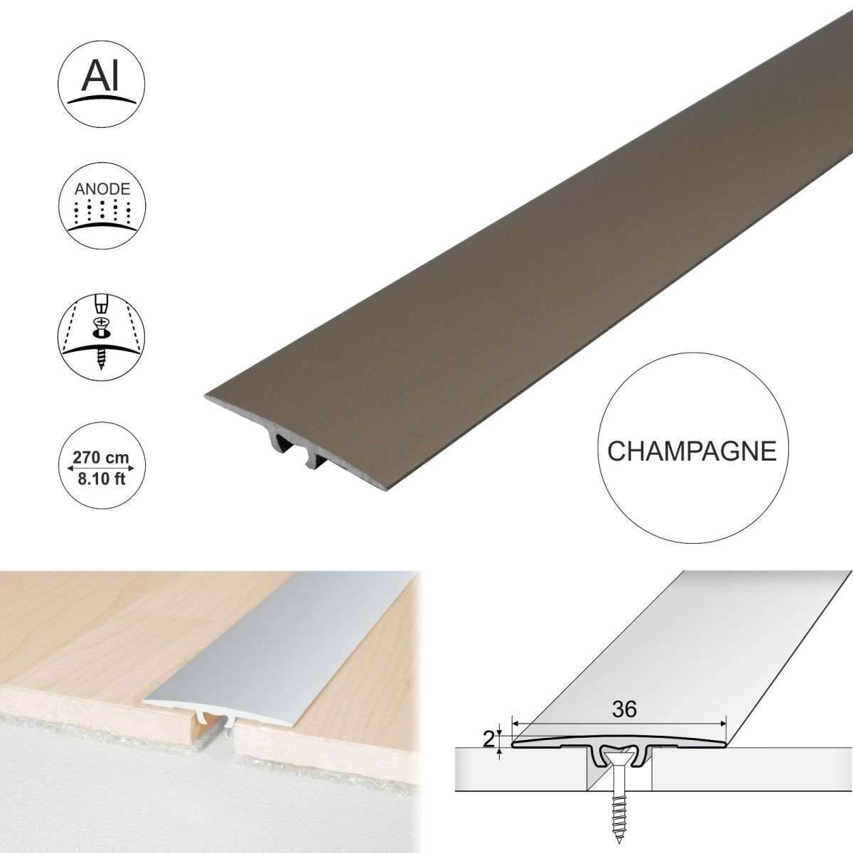 A68 36mm Anodised Aluminium Flat Door Threshold Strip - Cayrus World of Finishing