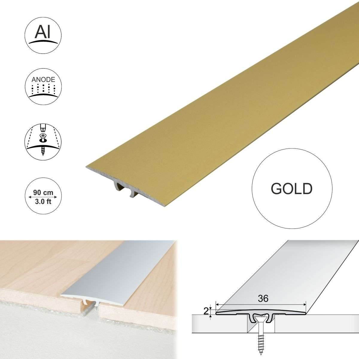 A68 36mm Anodised Aluminium Flat Door Threshold Strip - Cayrus World of Finishing