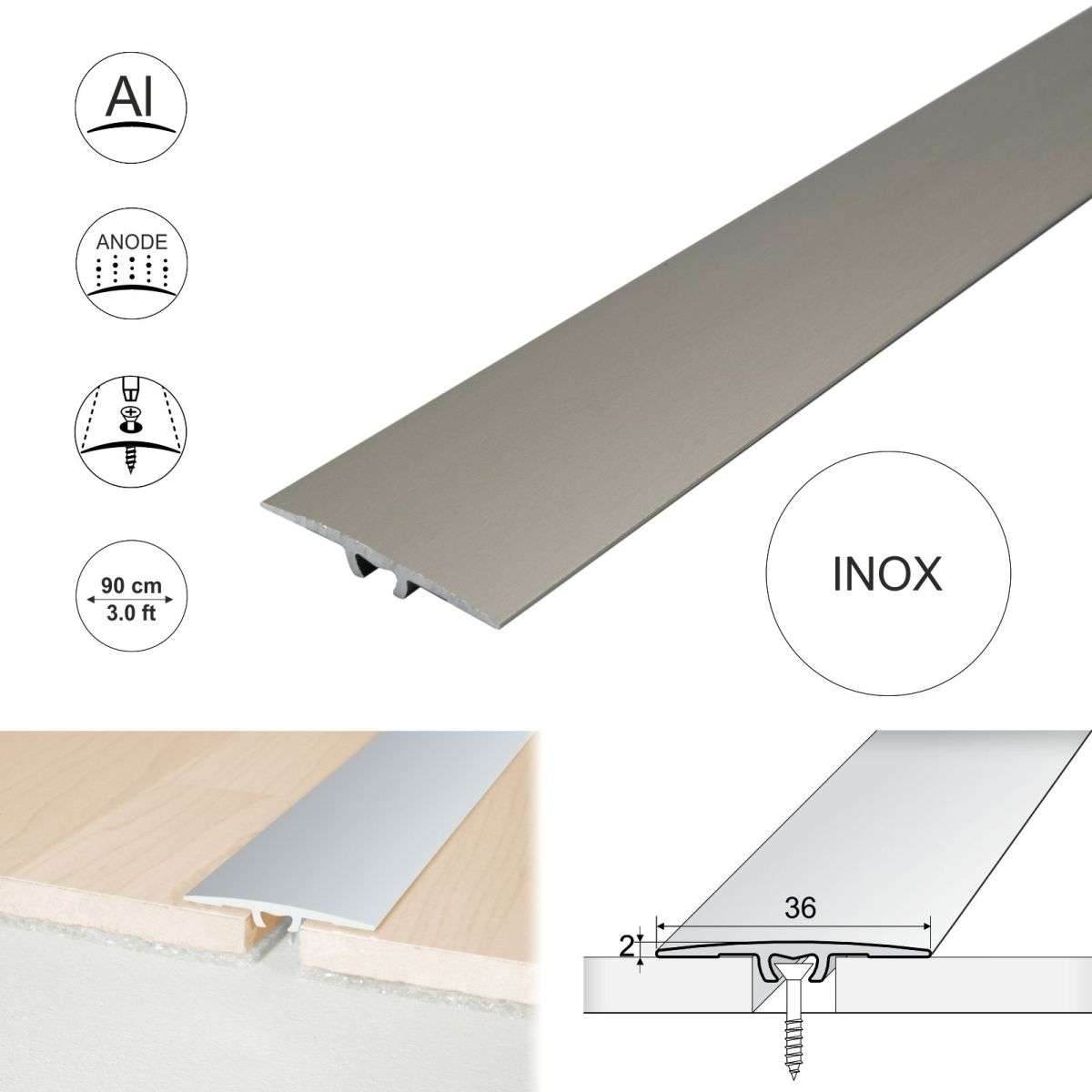 A68 36mm Anodised Aluminium Flat Door Threshold Strip - Cayrus World of Finishing
