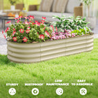 5' x 2' x 1' Galvanized Raised Garden Bed Kit, Cream
