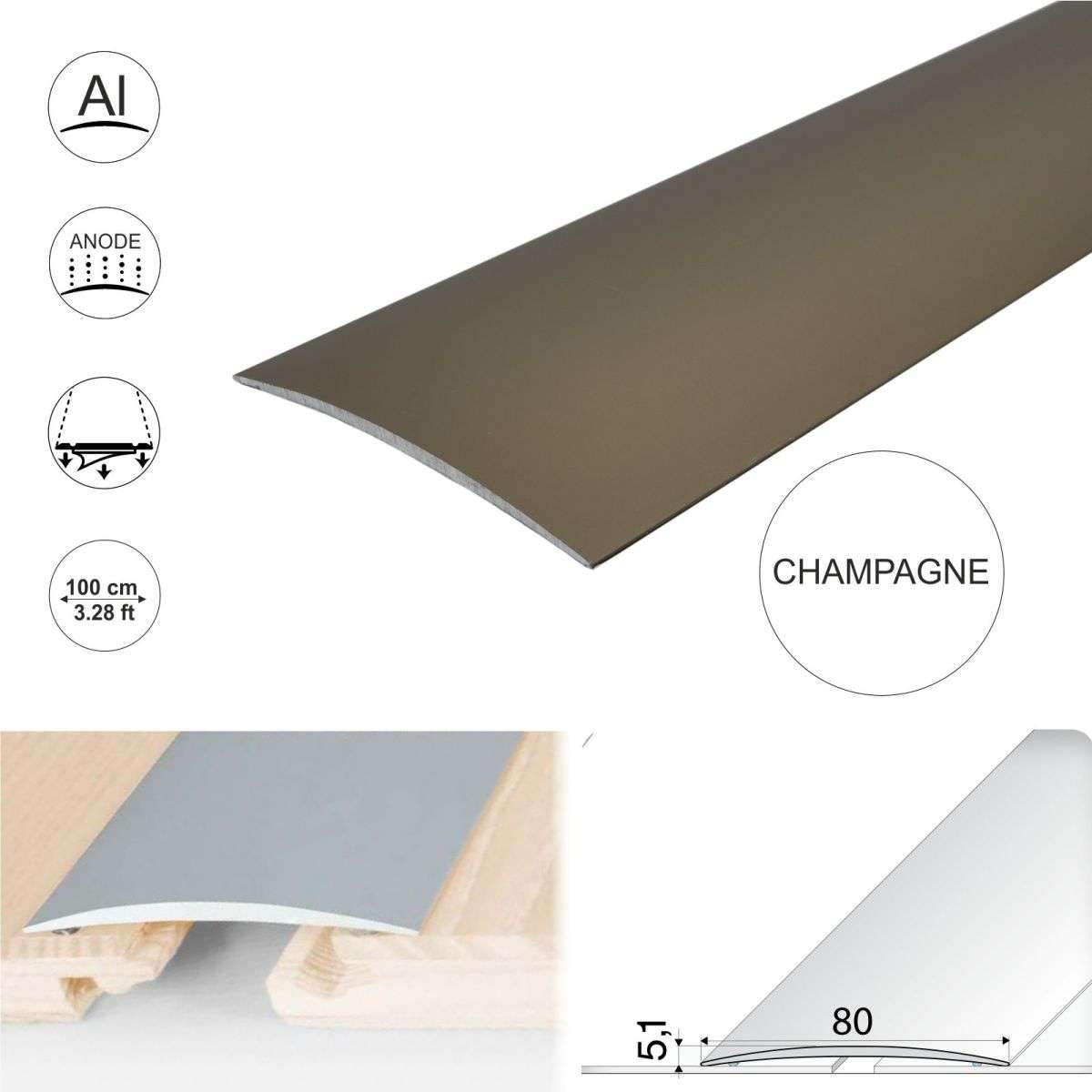 A71 80mm Anodised Aluminium Self Adhesive Door Threshold Strip - Cayrus World of Finishing