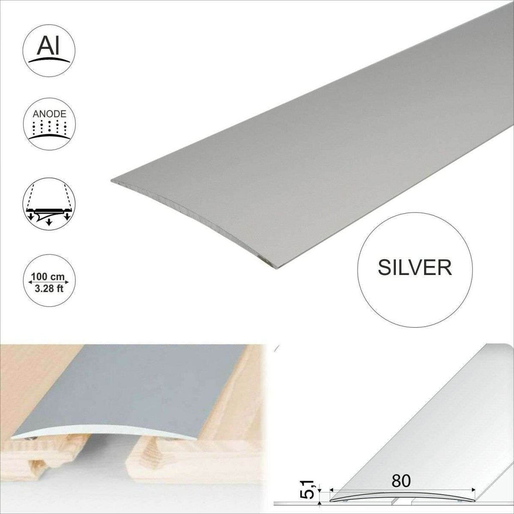 A71 80mm Anodised Aluminium Self Adhesive Door Threshold Strip - Cayrus World of Finishing