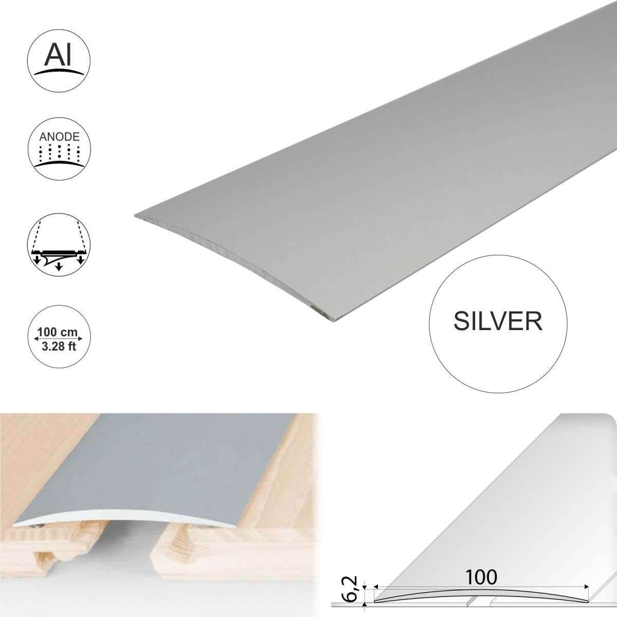 A72 100mm Anodised Aluminium Self Adhesive Door Threshold Strip - Cayrus World of Finishing