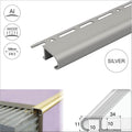 A81 34mm x 11mm x 10mm Aluminium Stair Nosing Edge Trim Step Edging For Tiles - Cayrus World of Finishing