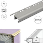 A81 34mm x 11mm x 10mm Aluminium Stair Nosing Edge Trim Step Edging For Tiles - Cayrus World of Finishing