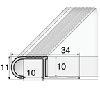 A81 34mm x 11mm x 10mm Aluminium Stair Nosing Edge Trim Step Edging For Tiles