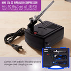 Cake Airbrush Decorating Kit with Dual-Action Air Brush (G34), Multi-Purpose Mini Air Compressor, 4 Chefmaster Food Colors, Hose, &