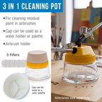 Cleaning Kit with Cleaning Pot & Solution - Airbrush Cleaner Tools for All Air brush Models