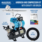 Cool Runner II Dual Fan Airbrush and Compressor Kit with Gravity Air Brush (0.3mm Nozzle Tip), Tank Compressor, with 3 Liter Tank