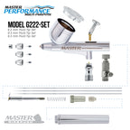 Cool Runner II Dual Fan Air Compressor System Kit with a Pro Set G222 Gravity Airbrush Kit with 3 Tips 0.2, 0.3 & 0.5 mm - Hose, Holder, How-to Guide