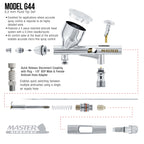Cool Runner II Dual Fan Air Storage Tank Compressor System Kit with a G44 Fine Detail Control 0.2mm Tip Airbrush, 24 Color Acrylic