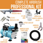 Paasche Airbrush with Dual Fan Compressor Kit Cool Runner II with Paasche H Siphon Feed Single-Action Airbrush External Mix all 3 Head Sizes (1, 3 &