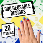 Airbrush Nail Stencils - Nail Art Stencils Series #12: 360 Unique Designs from 20 Individual Templates