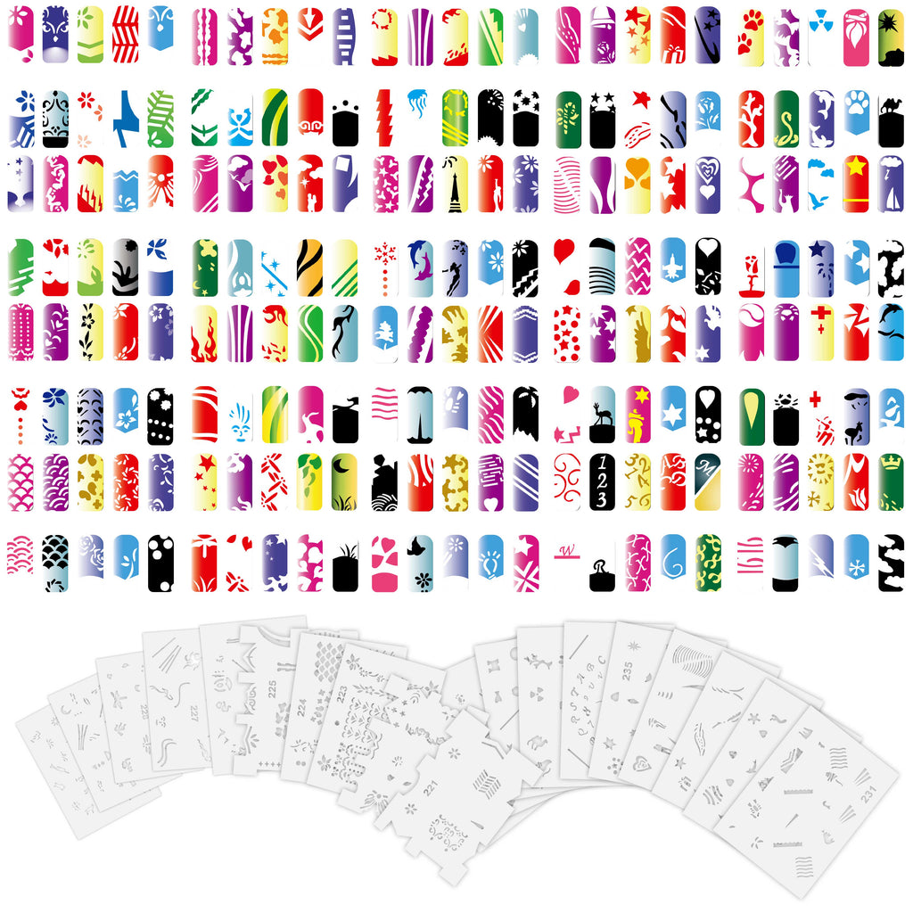 Airbrush Nail Stencils - Nail Art Stencils Series #12: 360 Unique Designs from 20 Individual Templates