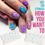 Airbrush Nail Stencils - Nail Art Stencils Set #7: 320 Unique Designs from 20 Individual Templates
