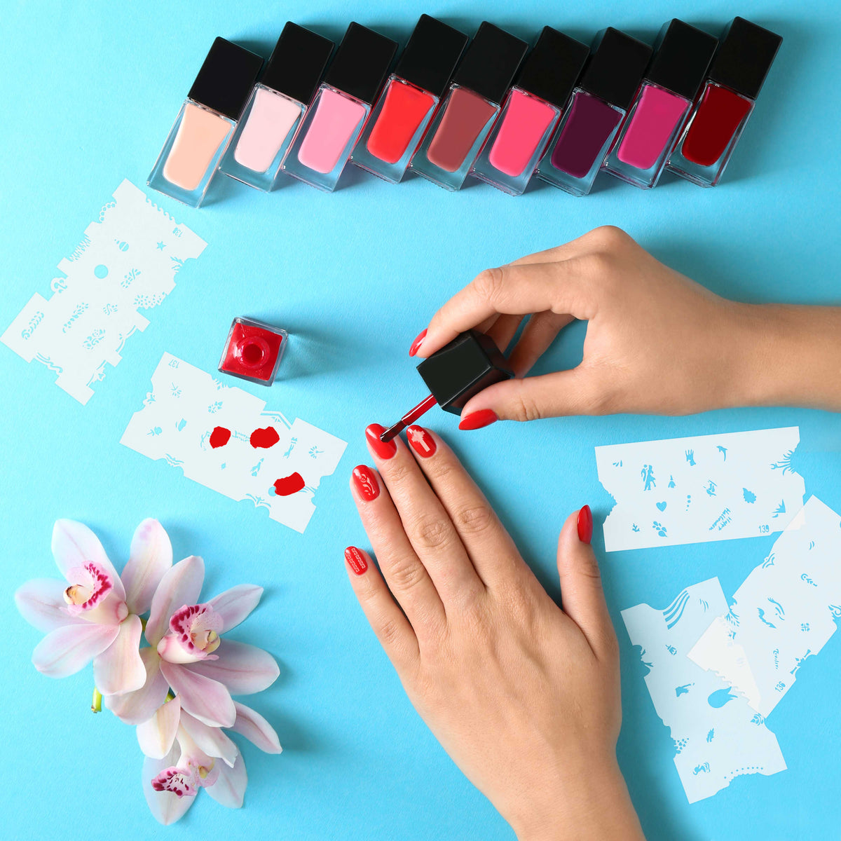Airbrush Nail Stencils - Nail Art Stencils Set #7: 320 Unique Designs from 20 Individual Templates