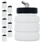 10 Pack TB-005, 2.7oz Plastic Jar Bottles with 60Â­ Down Angle Adaptor Lid Assembly, Single-Action Siphon