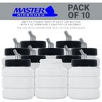 10 Pack TB-006, 2.7 oz Plastic Jar Bottles with 30 degree Down Angle Adaptor Lid Assembly, Dual-Action Siphon